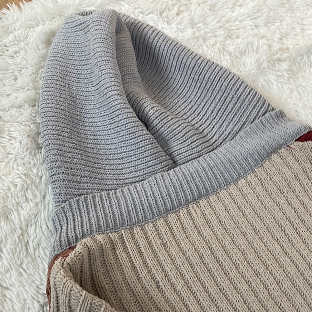 POL Oversized Chunky Brick and Camel Hooded Sweater - Picture 10 of 10
